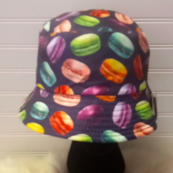 Purple Macaroons Multicolored Reversible Cotton Bucket Hat - Picture 11 of 11
